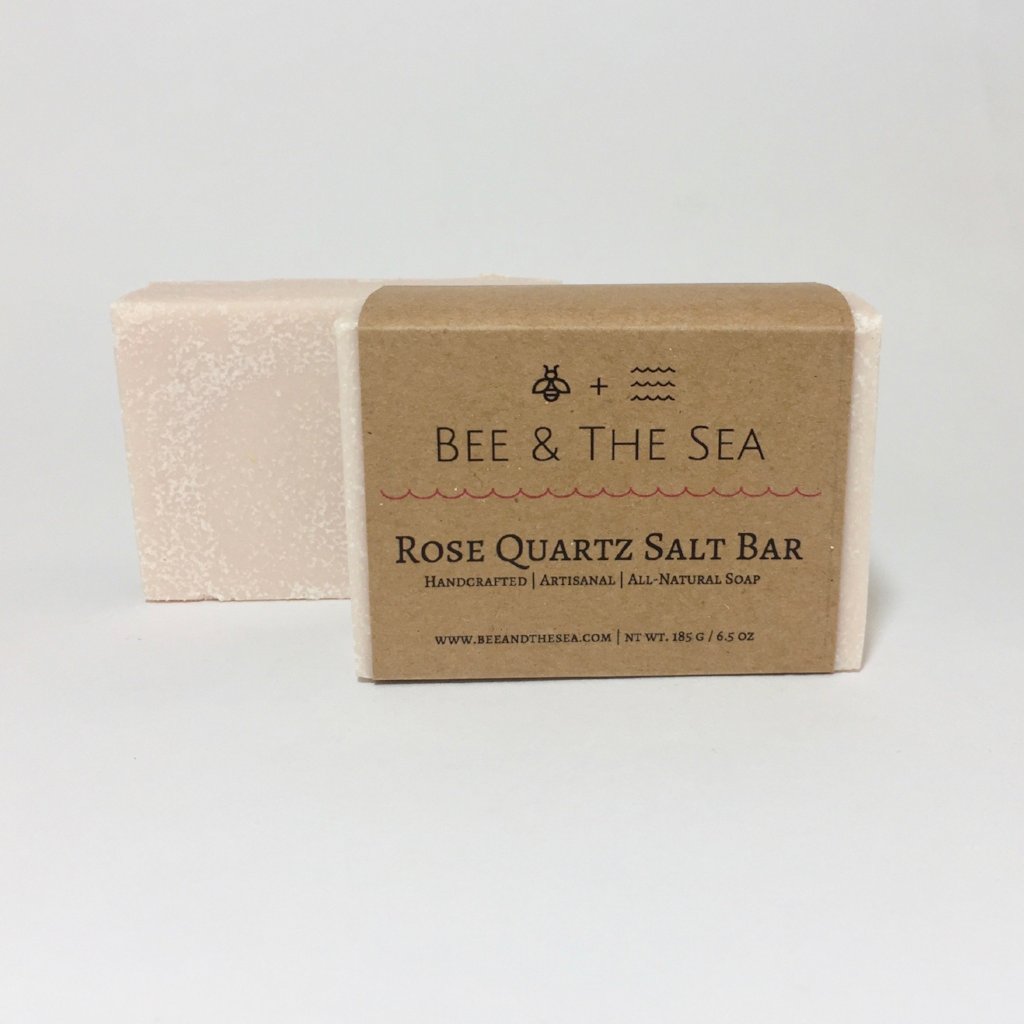 Rose Quartz Pink Sea Salt Vegan Natural Soap with Coconut Oil